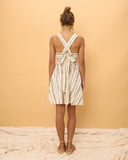 Keiko Beige Black Stripe Mini Dress Keiko Beige Black Stripe Mini Dress