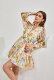 Elysia Yellow Floral Long Sleeve Mini Dress Elysia Yellow Floral Long Sleeve Mini Dress