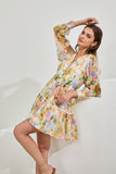 Elysia Yellow Floral Long Sleeve Mini Dress Elysia Yellow Floral Long Sleeve Mini Dress