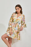 Elysia Yellow Floral Long Sleeve Mini Dress Elysia Yellow Floral Long Sleeve Mini Dress