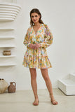 Elysia Yellow Floral Long Sleeve Mini Dress Elysia Yellow Floral Long Sleeve Mini Dress