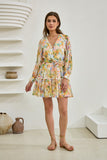 Elysia Yellow Floral Long Sleeve Mini Dress Elysia Yellow Floral Long Sleeve Mini Dress