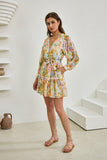 Elysia Yellow Floral Long Sleeve Mini Dress Elysia Yellow Floral Long Sleeve Mini Dress