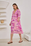 Helena Pink Abstract Shells Midi Dress Helena Pink Abstract Shells Midi Dress