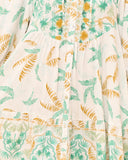 Wisteria Blue Floral Boho Button Down Mini Dress Wisteria Blue Floral Boho Button Down Mini Dress