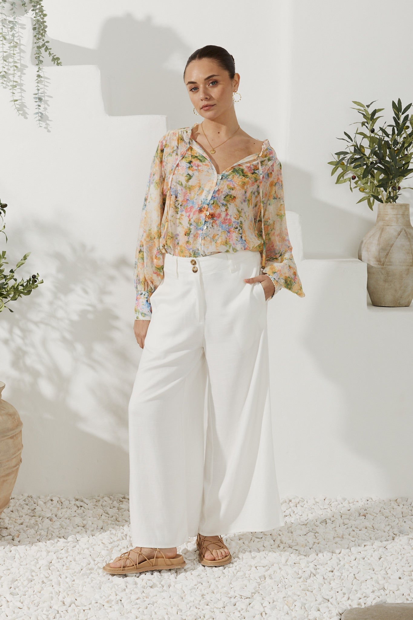 Elysia Yellow Floral Long Sleeve Blouse Elysia Yellow Floral Long Sleeve Blouse