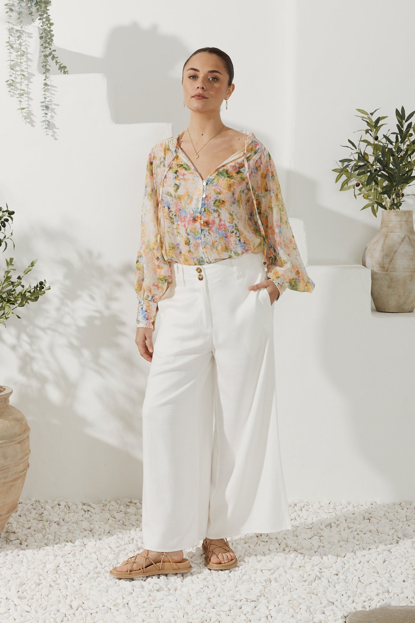 Elysia Yellow Floral Long Sleeve Blouse Elysia Yellow Floral Long Sleeve Blouse