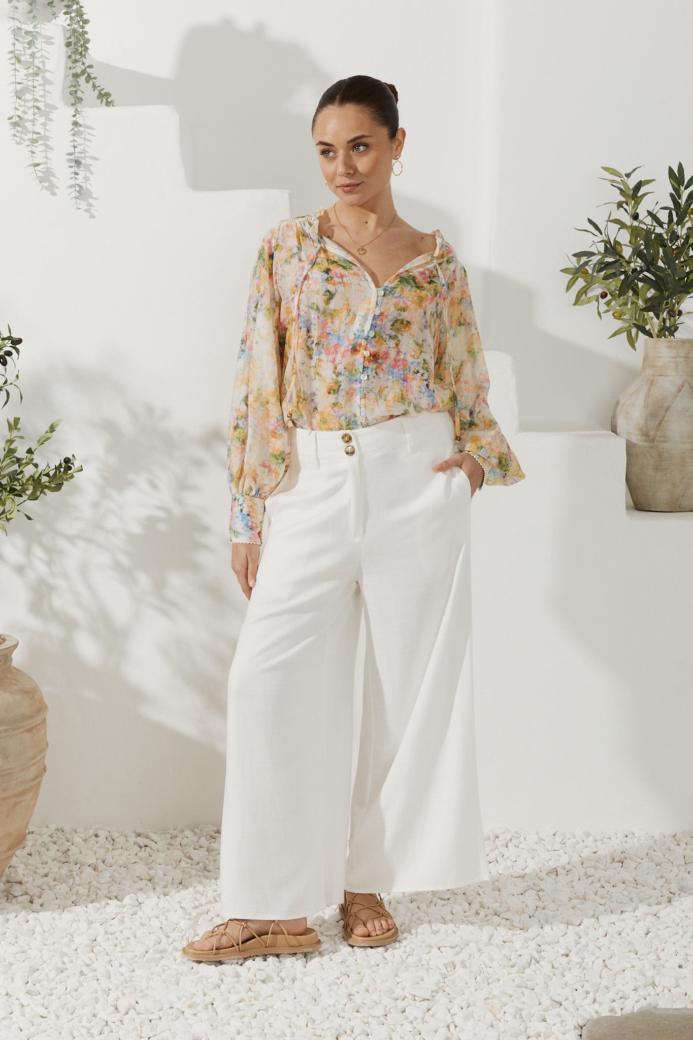 Elysia Yellow Floral Long Sleeve Blouse Elysia Yellow Floral Long Sleeve Blouse