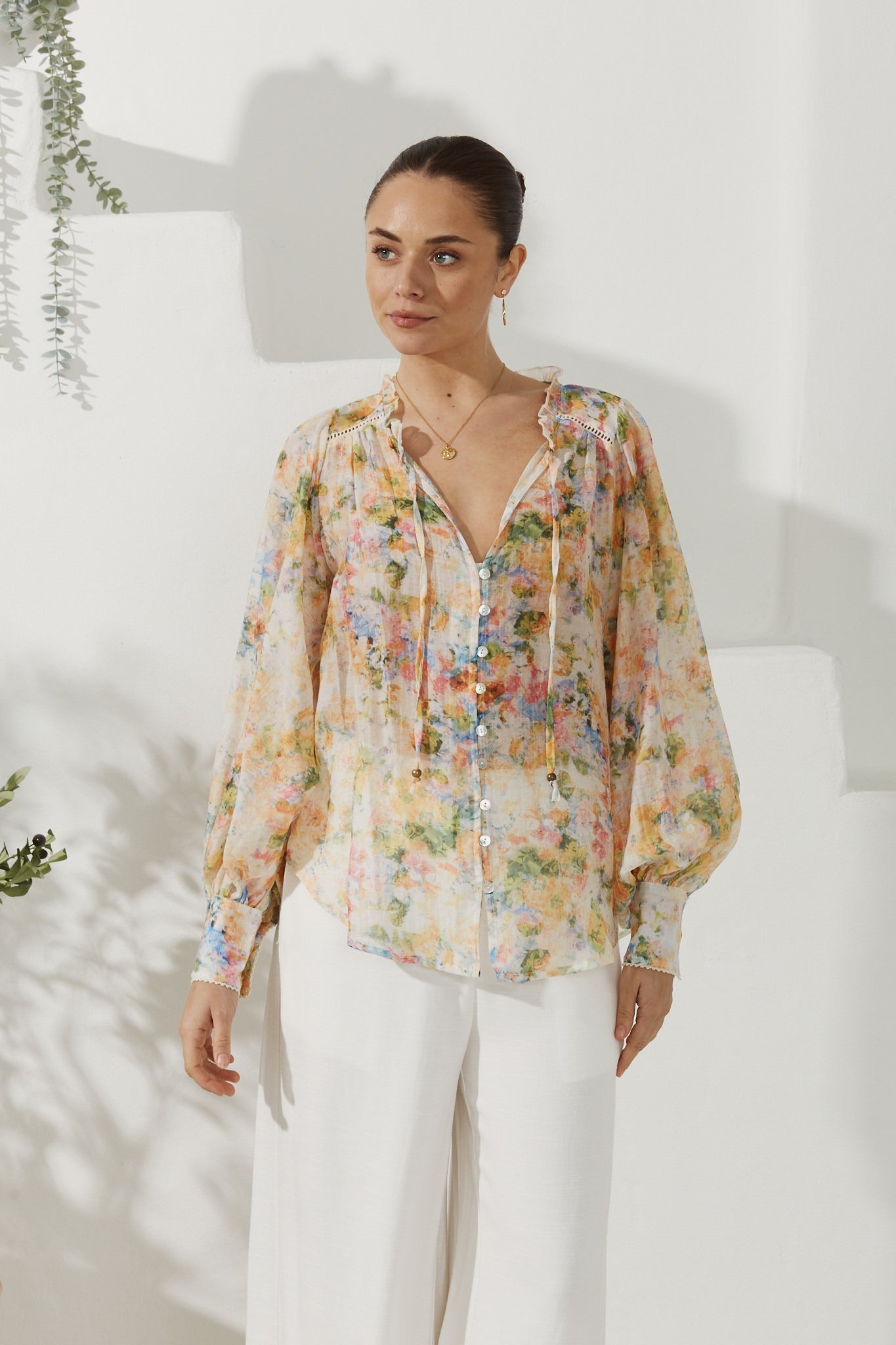 Elysia Yellow Floral Long Sleeve Blouse Elysia Yellow Floral Long Sleeve Blouse