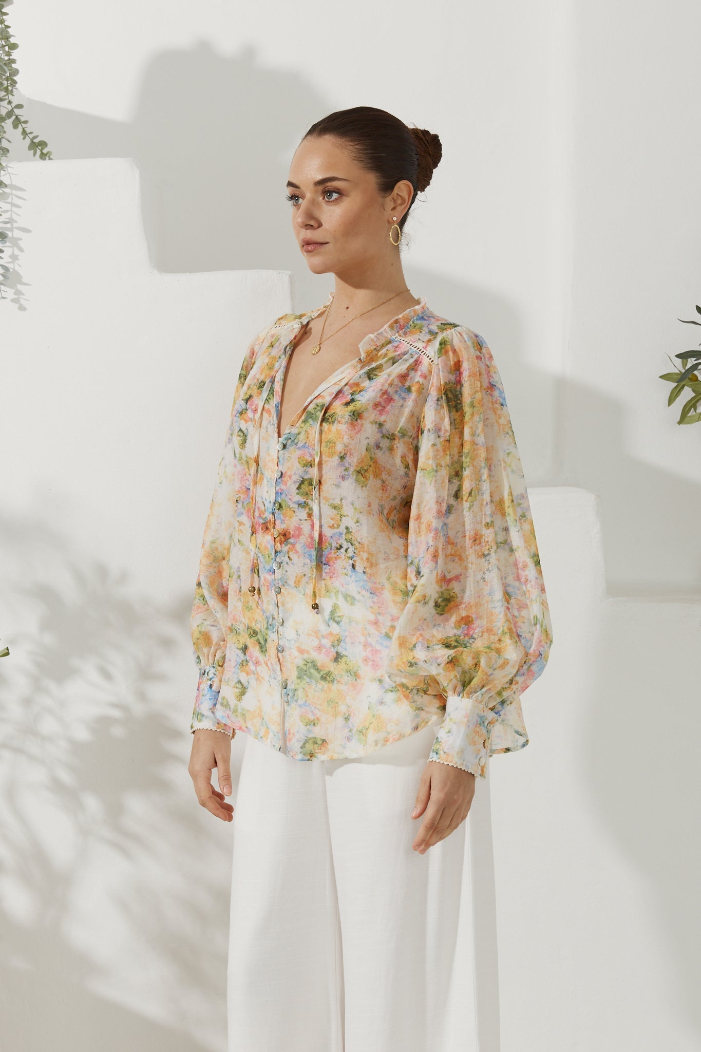 Elysia Yellow Floral Long Sleeve Blouse Elysia Yellow Floral Long Sleeve Blouse