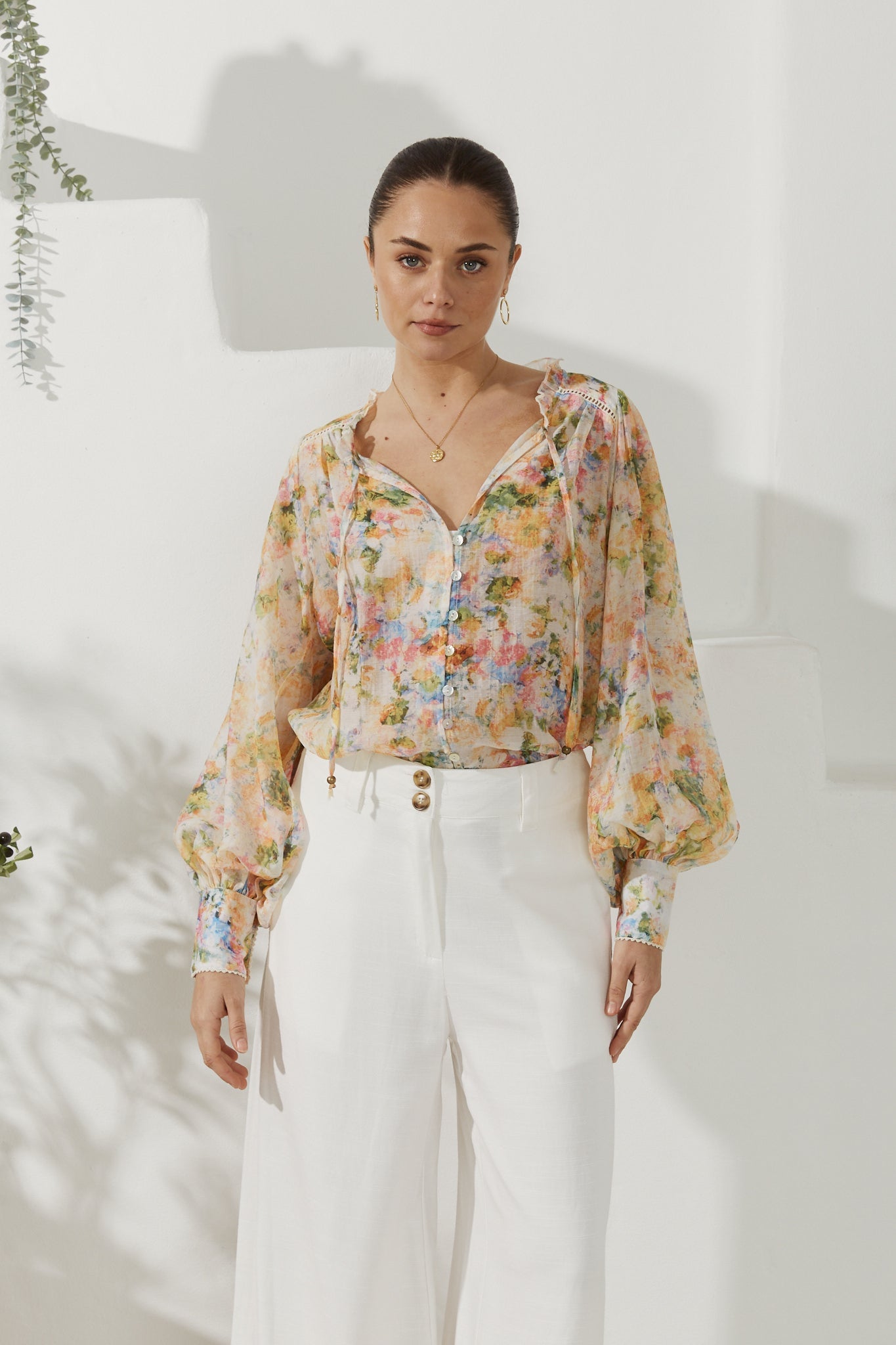 Elysia Yellow Floral Long Sleeve Blouse Elysia Yellow Floral Long Sleeve Blouse