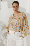 Elysia Yellow Floral Long Sleeve Blouse Elysia Yellow Floral Long Sleeve Blouse