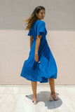Elivia Blue Flared Sleeve Midi Dress Elivia Blue Flared Sleeve Midi Dress