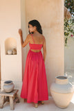 Azalea Watermelon Red Flared Maxi Dress Azalea Watermelon Red Flared Maxi Dress