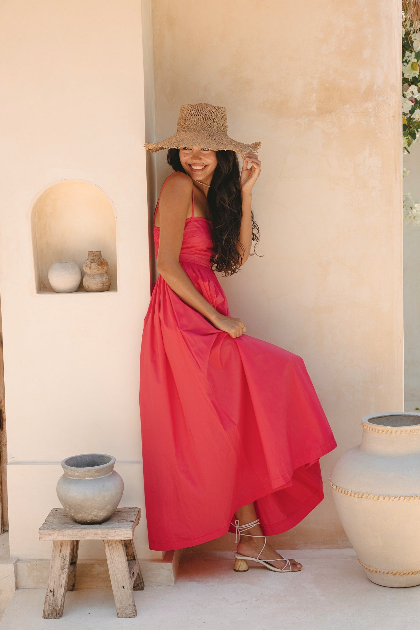 Azalea Watermelon Red Flared Maxi Dress Azalea Watermelon Red Flared Maxi Dress