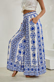 Amara Blue Boho Wide Leg Pants