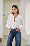 Gwen White Ric Rac Blouse